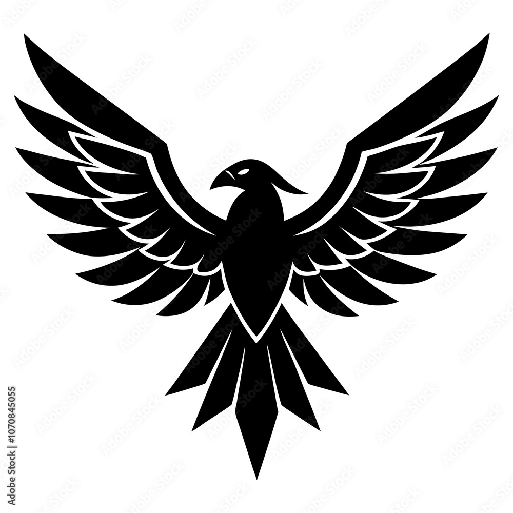 Obraz premium Thunderbird vector silhouette on white background