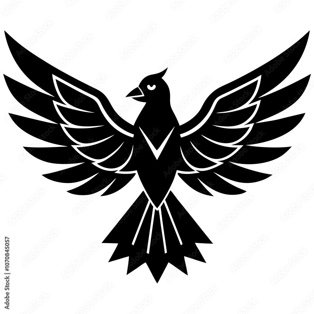 Obraz premium Thunderbird vector silhouette on white background