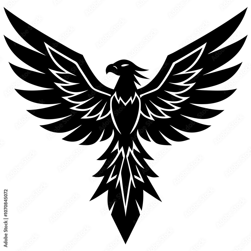 Thunderbird vector silhouette on white background Thunderbird vector silhouette on white background