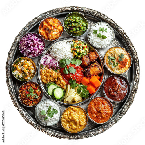  A thali food platter is a beautifully arranged