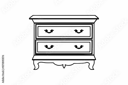 An elegant design of drawers vector silhouette 