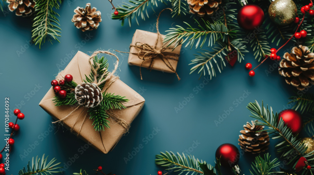 christmas background with branches and balls with space for text christmas background with branches and balls with space for text