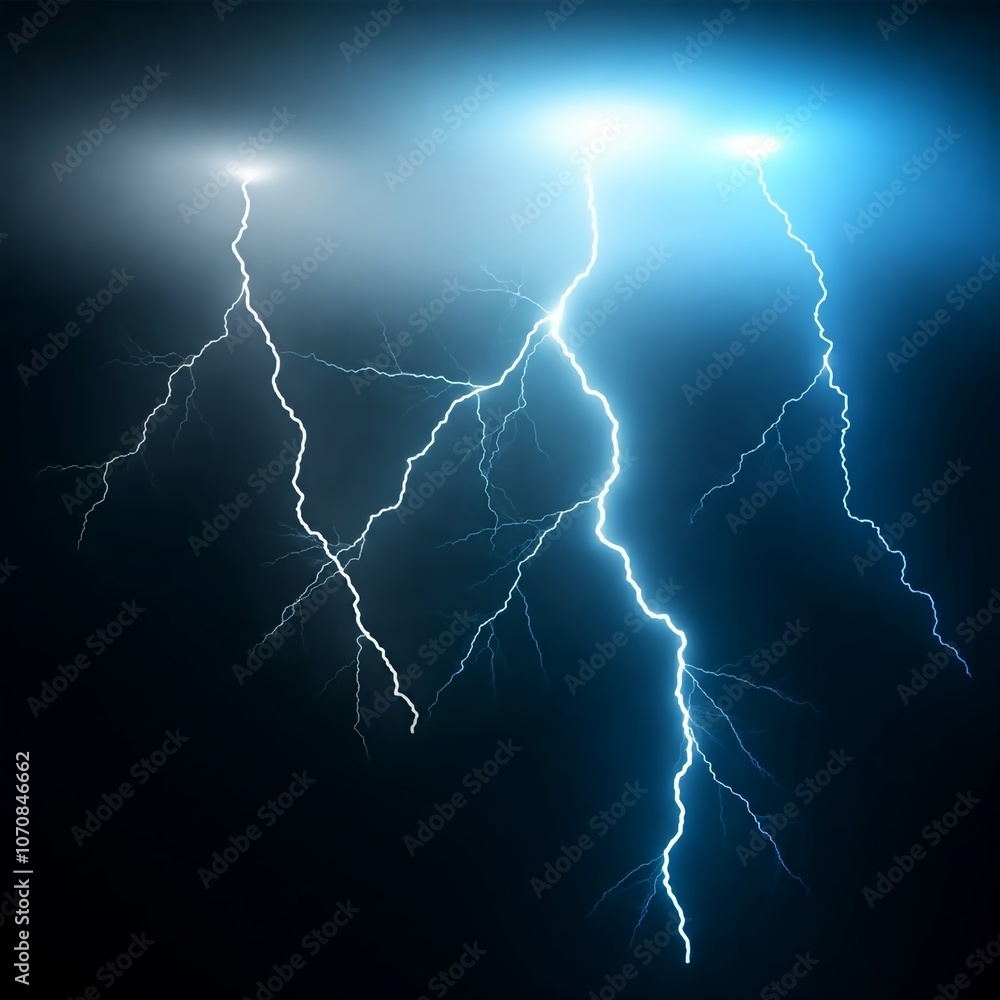 A powerful image of bright lightning, breaking through a dark turbulent sky. Electric lightning bolts with a dark background of dynamic natural energy concept A powerful image of bright lightning, breaking through a dark turbulent sky. Electric lightning bolts with a dark background of dynamic natural energy concept