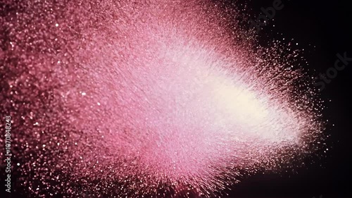 Pink glitter falling from the sky. The glitter is falling from the sky and it looks like it's raining
