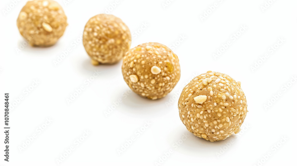 laddu indiaen dessert food on white background, fried balls laddu indiaen dessert food on white background, fried balls