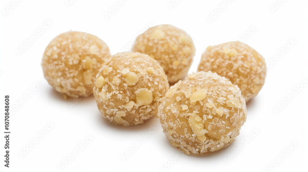 laddu indiaen dessert food on white background, fried balls laddu indiaen dessert food on white background, fried balls