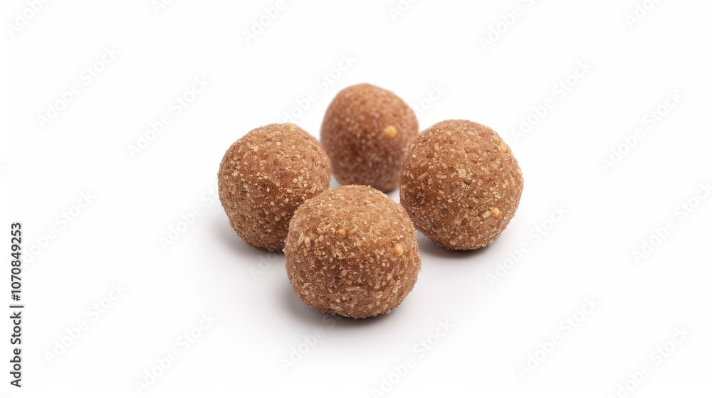 laddu indiaen dessert food on white background, fried balls laddu indiaen dessert food on white background, fried balls