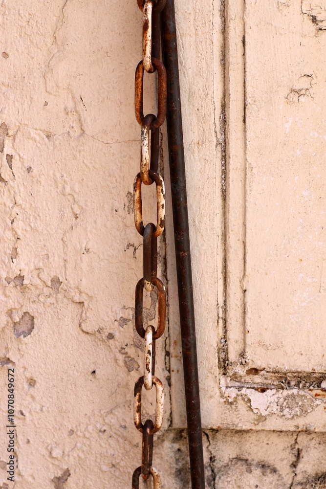 Strong iron steel chain close up. Strong iron steel chain close up.