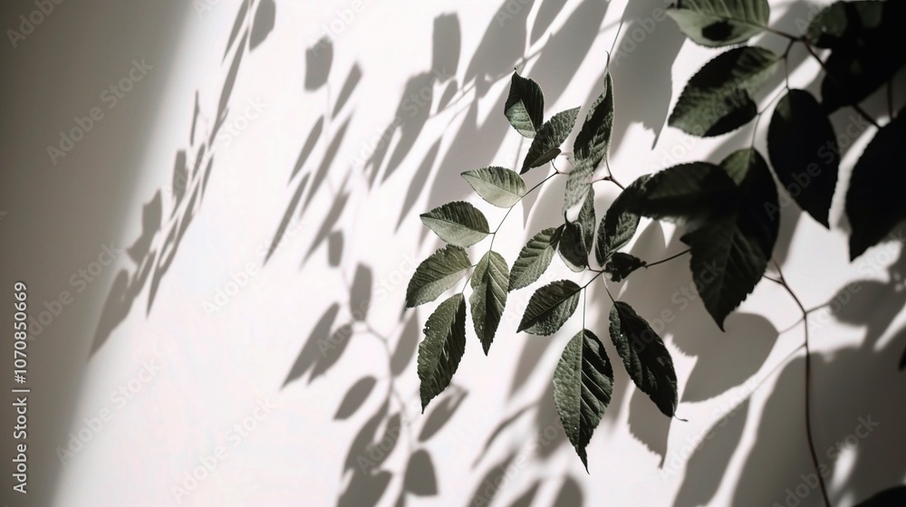 Shadows of Leaves on a Light Wall