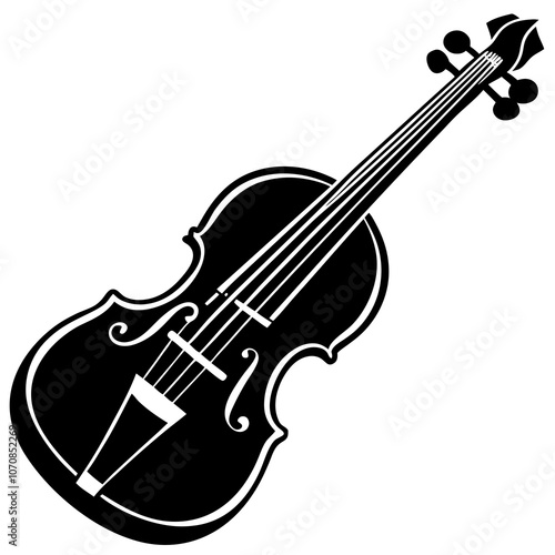 violin silhouette black vector