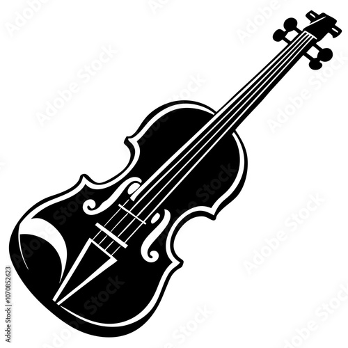 violin silhouette black vector