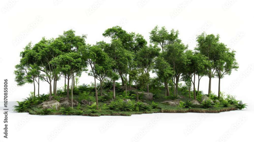 Fototapeta premium green trees isolated on white background
