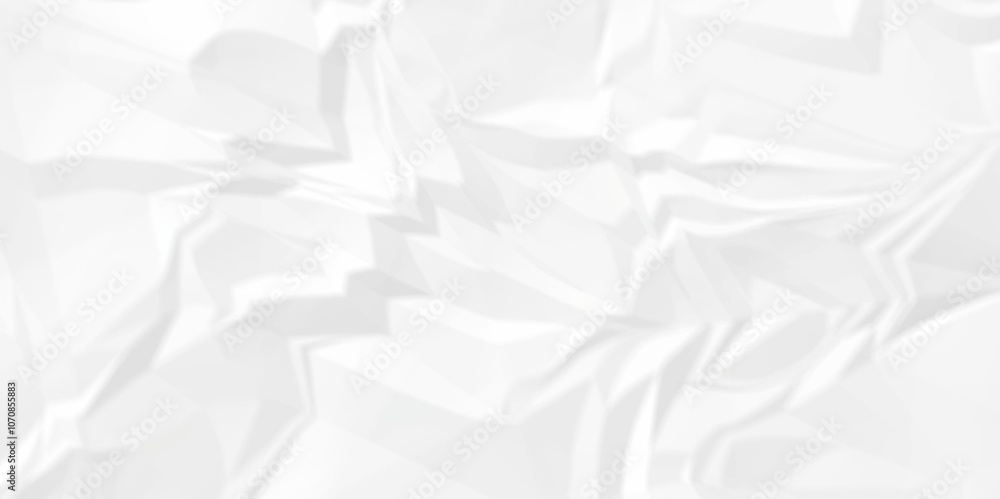 Fototapeta premium White wrinkly backdrop paper background. panorama grunge wrinkly paper texture background, crumpled pattern texture. White paper crumpled texture. white fabric crushed textured crumpled. 