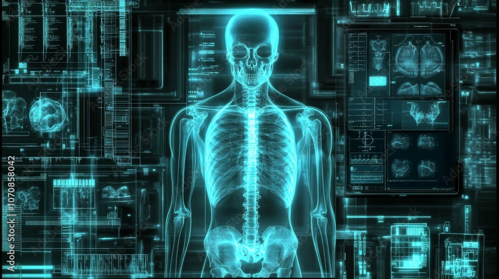 Medical chest X-ray image showing detailed anatomy of lungs and heart, essential diagnostic tool for detecting respiratory and cardiovascular conditions. Medical chest X-ray image showing detailed anatomy of lungs and heart, essential diagnostic tool for detecting respiratory and cardiovascular conditions.