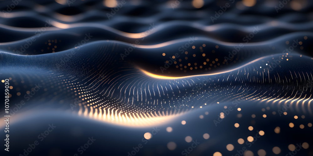 Abstract Digital Waves: A mesmerizing close-up of a digital landscape, showcasing a sea of interconnected dots forming waves. Abstract Digital Waves: A mesmerizing close-up of a digital landscape, showcasing a sea of interconnected dots forming waves.