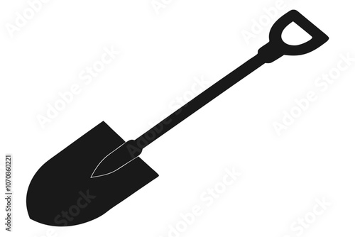 Camping Shovel Icon in Silhouette