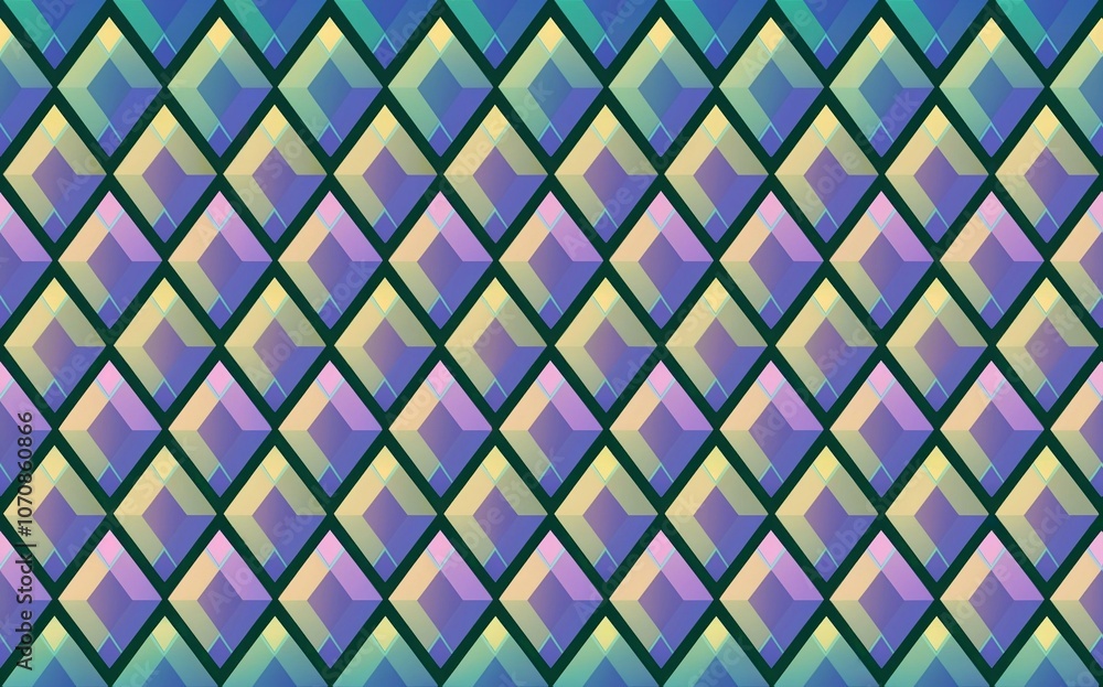 Geometric Diamond Pattern in Pastel Hues Geometric Diamond Pattern in Pastel Hues