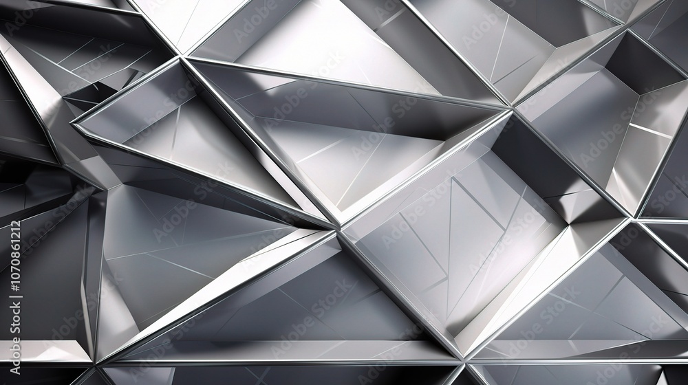 Modern 3D Metallic Geometric Texture Design Modern 3D Metallic Geometric Texture Design