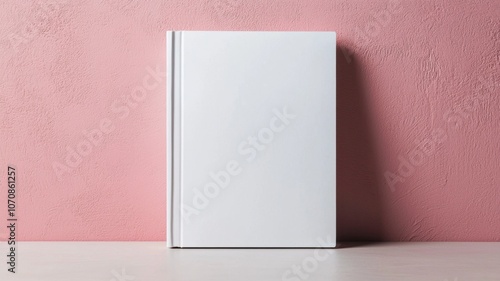 Explore creative possibilities with a blank book on a soft pink background for your next project