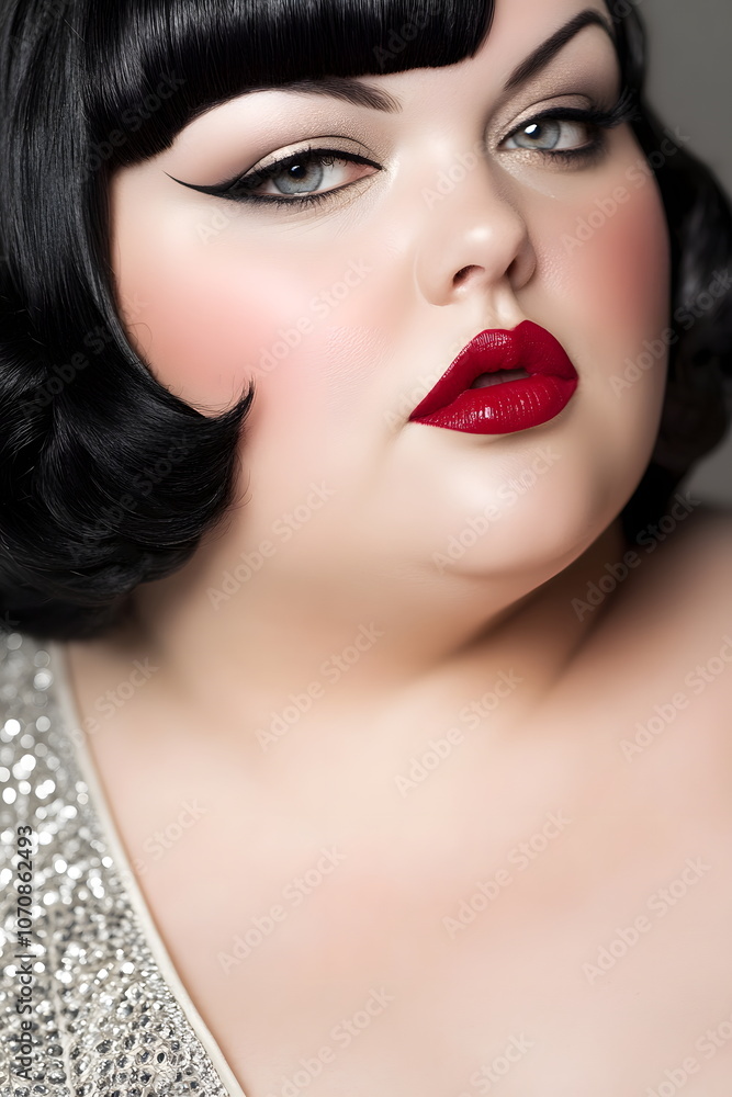 portrait of a plus size woman with makeup portrait of a plus size woman with makeup