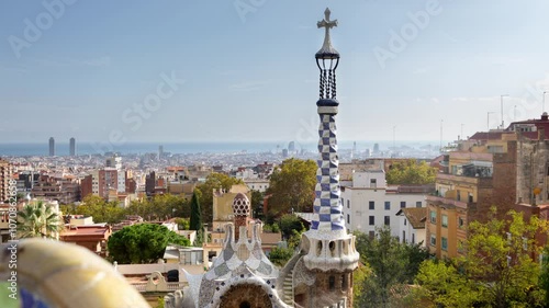barcelona skyline shot from parc guell