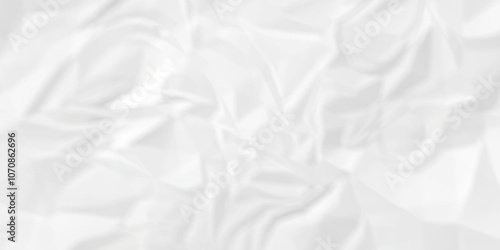 Vector empty white color crumple paper texture pattern abstract background. Crumpled white paper abstract shape background with space paper for texture.	
