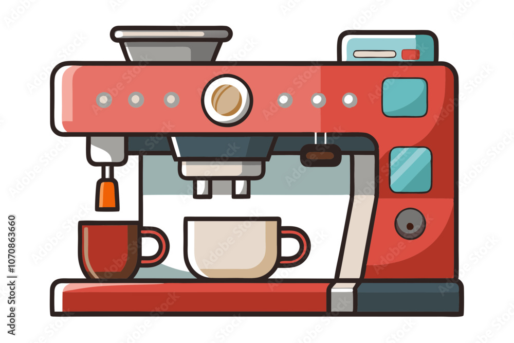 Stylish Coffee Maker Espresso Machine Vector Illustration Stylish Coffee Maker Espresso Machine Vector Illustration