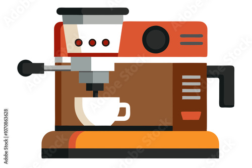 Stylish Coffee Maker Espresso Machine Vector Illustration