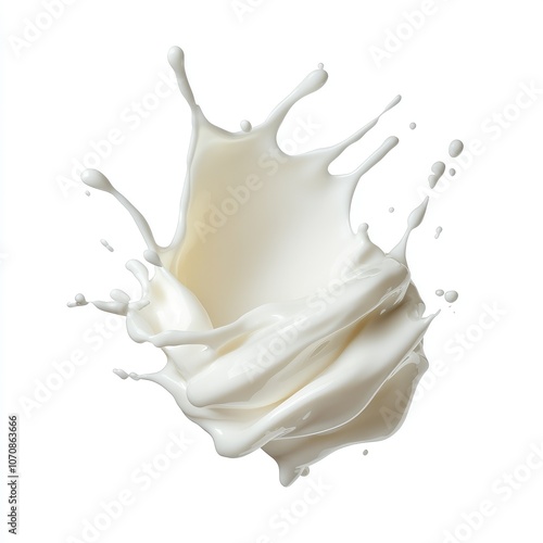 Milk Splash on White Background