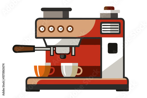 Stylish Coffee Maker Espresso Machine Vector Illustration