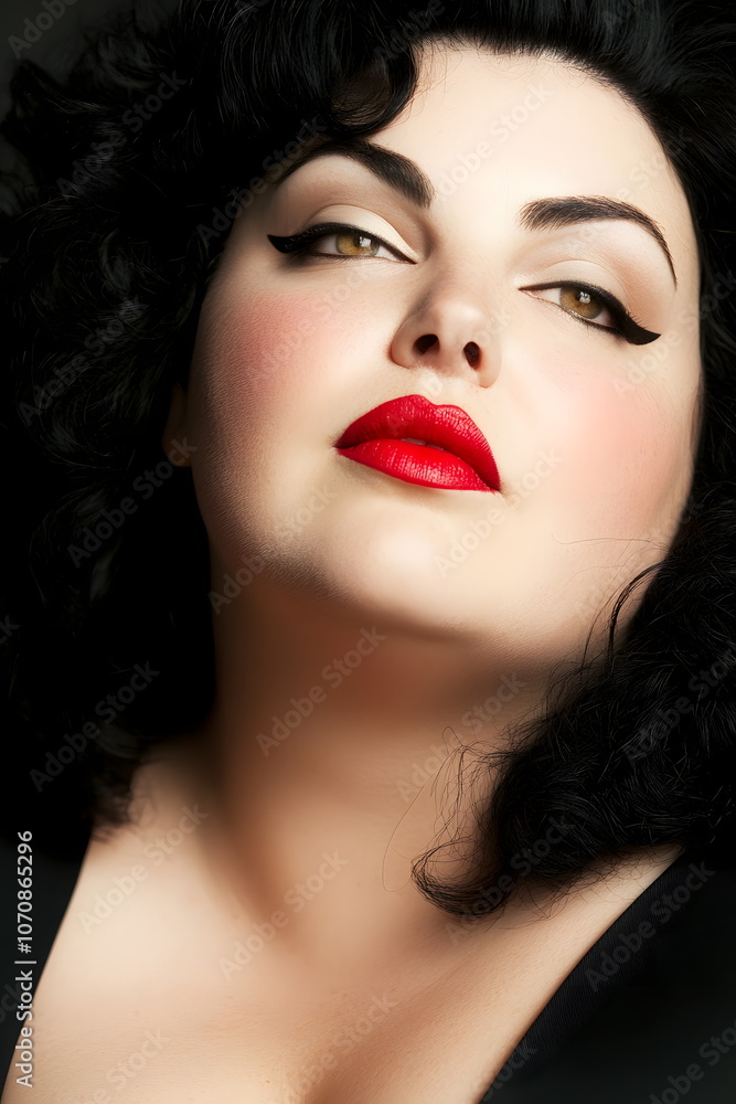 portrait of a woman with red lips portrait of a woman with red lips