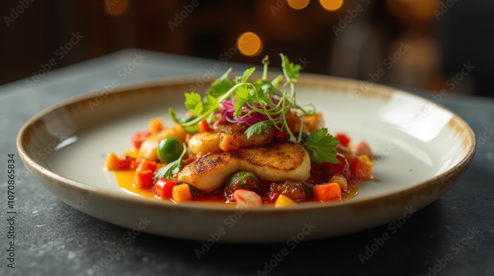 A beautifully styled dish captured in a professional studio setup with a focus on gourmet presentation. A beautifully styled dish captured in a professional studio setup with a focus on gourmet presentation.