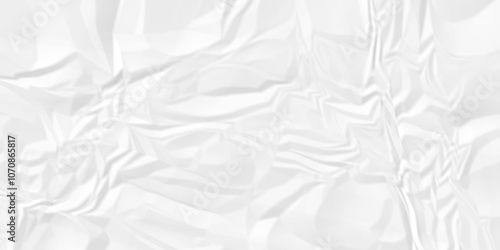 Vector empty white color crumple paper texture pattern abstract background. Crumpled white paper abstract shape background with space paper for texture.	
