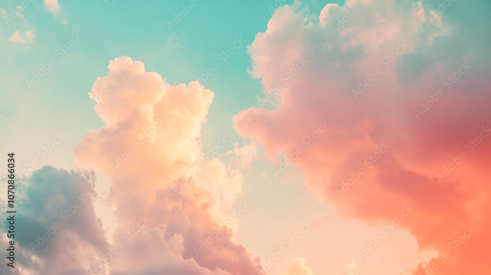 pastel pink and blue dreamy sunset cloudscape pastel pink and blue dreamy sunset cloudscape