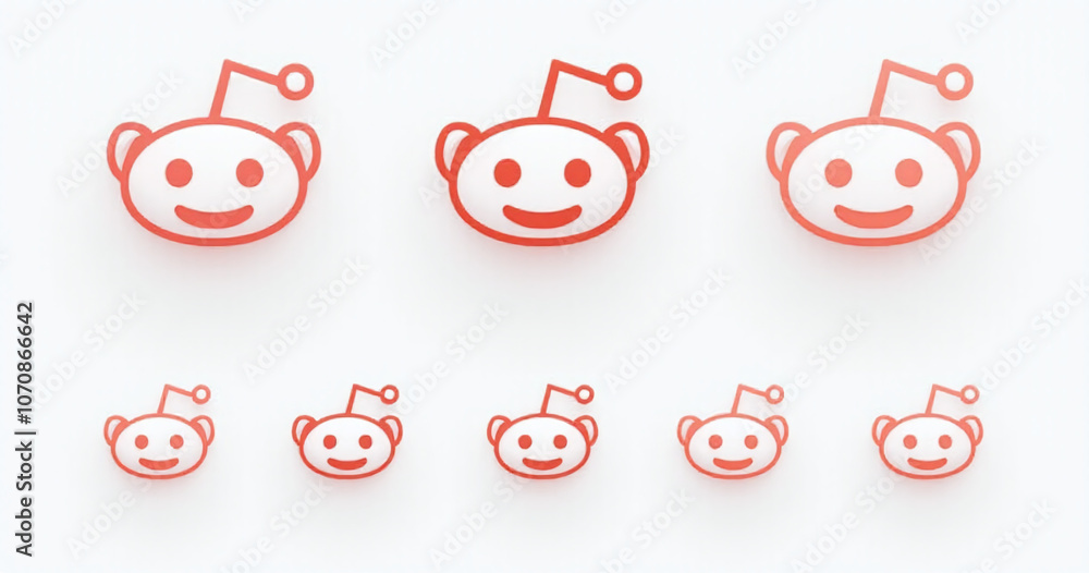 A collection of Reddit icons featuring the logo in various shapes with fill and stroke options available for realistic social media logotypes A collection of Reddit icons featuring the logo in various shapes with fill and stroke options available for realistic social media logotypes