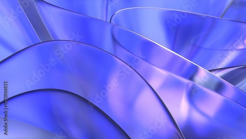 Cuadro en lienzo Modern clean minimal 3D render translucent abstract  wave wallpaper background