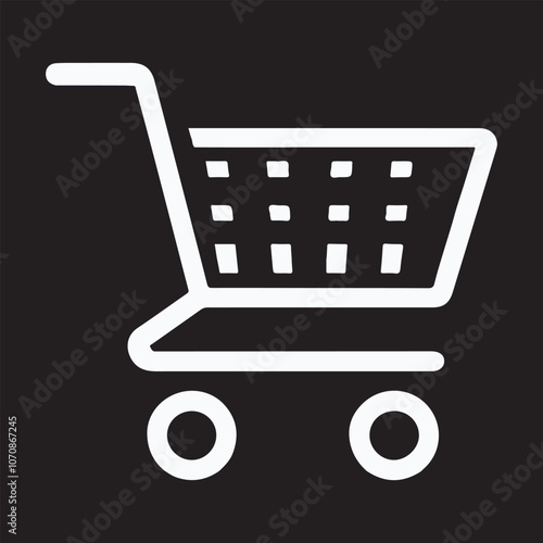 Classic shopping cart silhouette icon in vector EPS format, ideal for e-commerce, retail, and shopping themes. Clean and simple, it’s perfect for apps, websites, and logos related to online shopping.