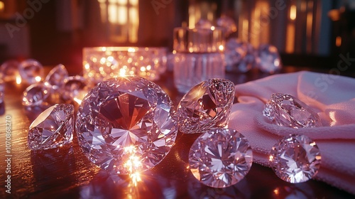 Captivating Display of Sparkling Diamonds in Elegant Arrangement