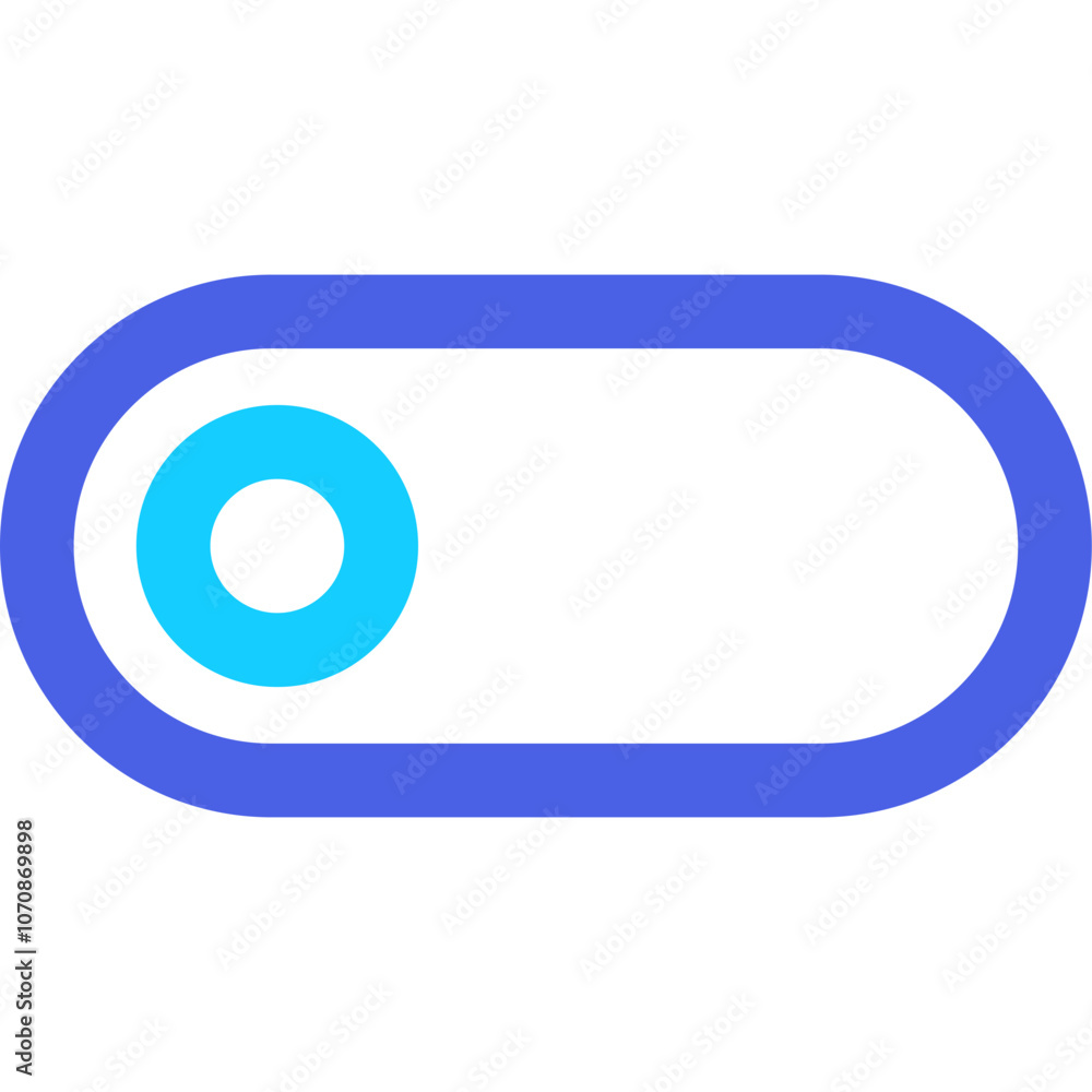 Toggle Switch Design With Blue Circle at the Left, Set Against a White Background Showcasing Minimalistic Style and Modern Interface Toggle Switch Design With Blue Circle at the Left, Set Against a White Background Showcasing Minimalistic Style and Modern Interface