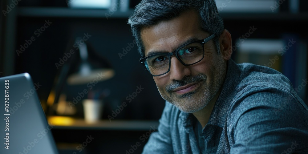 Businessman in Intense Thought at Work