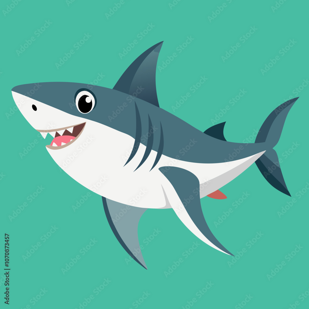 Fototapeta premium shark cartoon illustration