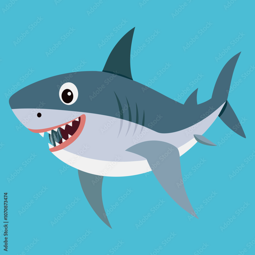 Obraz premium shark cartoon isolated