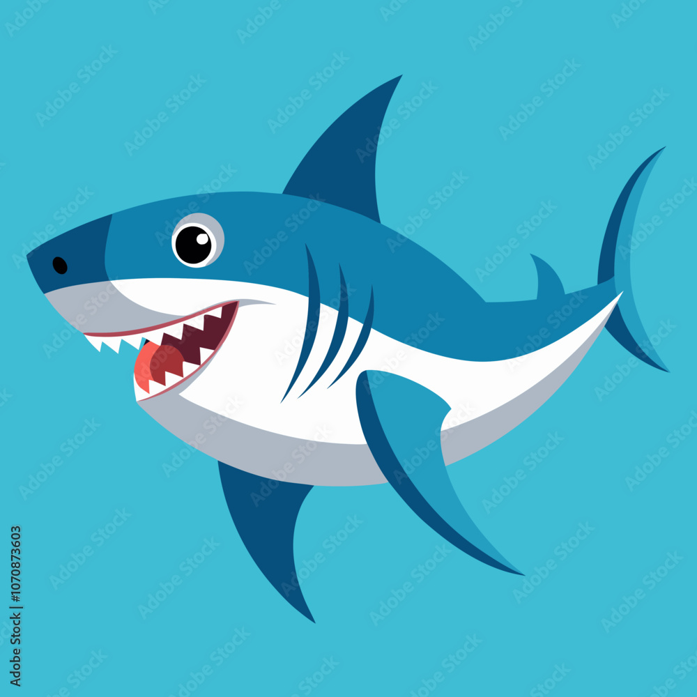Obraz premium shark cartoon isolated