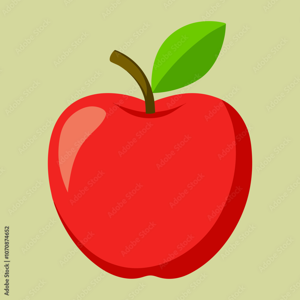 Fototapeta premium red apple with leaf