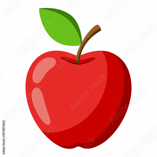 red apple isolated on white