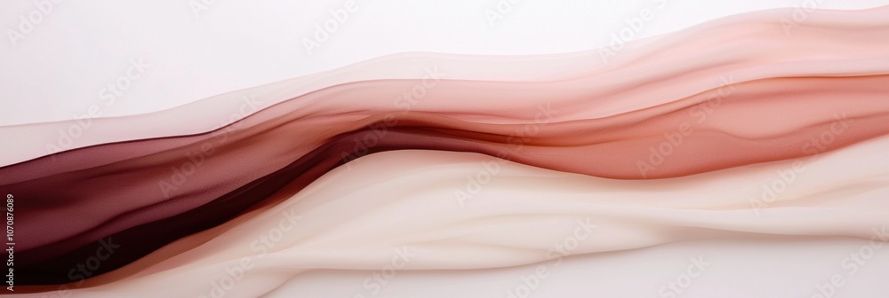 Obraz premium A long, thin, white and brown fabric with a wavy pattern