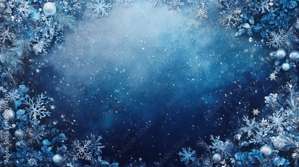 Blue and Silver Winter Decor with Snowflakes Blue and Silver Winter Decor with Snowflakes