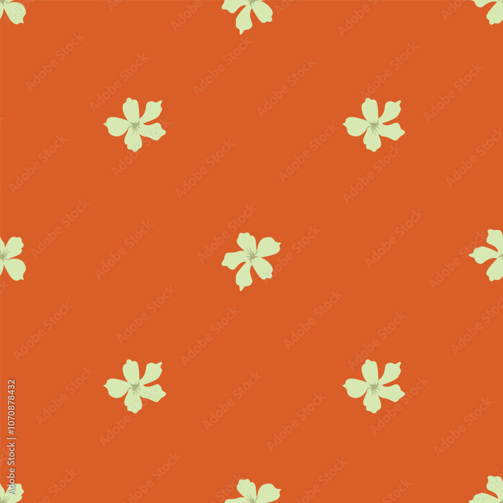 Artistic simple branches flowers peonies, dahlia and buds with leaves seamless pattern. Vector hand drawn. Retro, vintage, pastel print. Template for design, fabric, fashion, wallpaper, textile