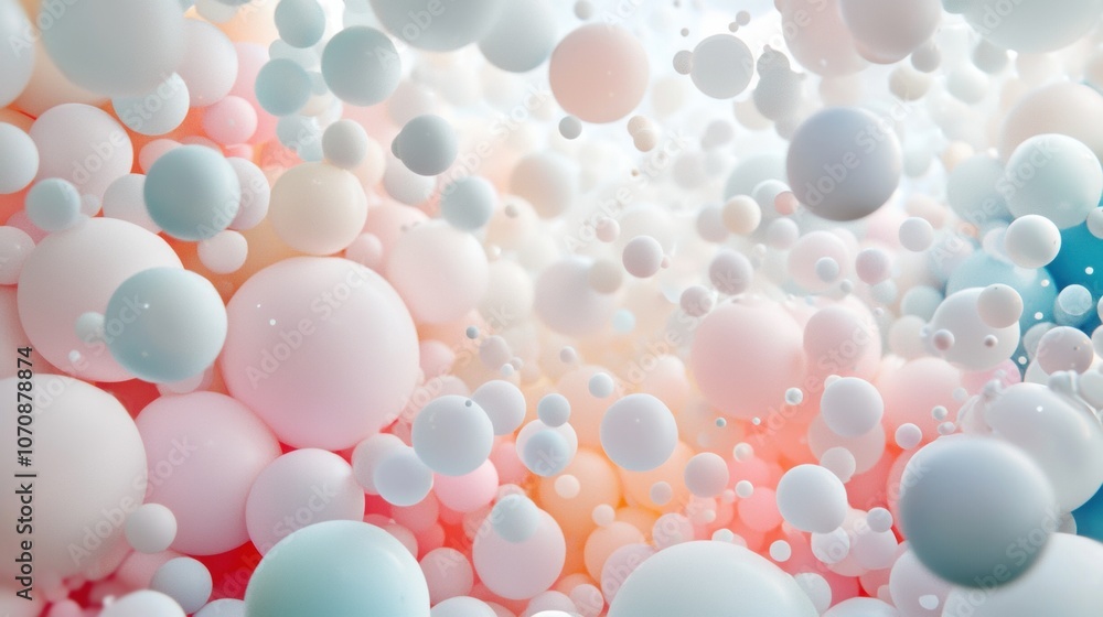A colorful, abstract image of many small, white and blue spheres A colorful, abstract image of many small, white and blue spheres