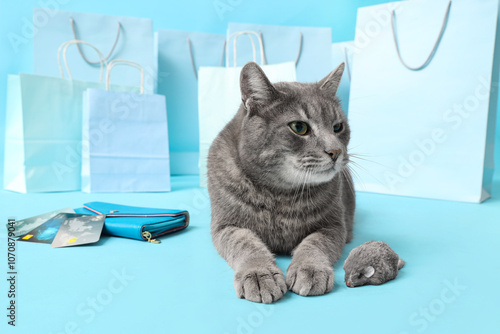 Cute cat with shopping bags...